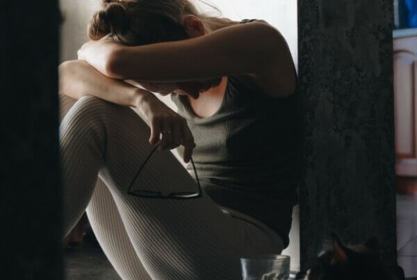 why fentanyl addictive depression frustrated girl troubled problem stressed cover face with hand suffer from grief sorrow