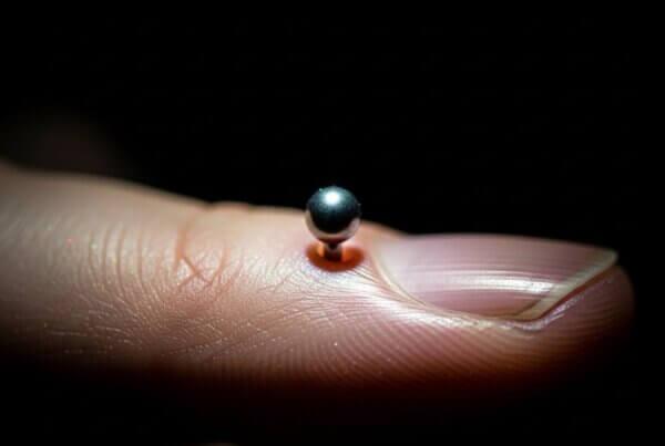 a teen's finger piercings on the right, illustrating the debate on parenting and body autonomy.