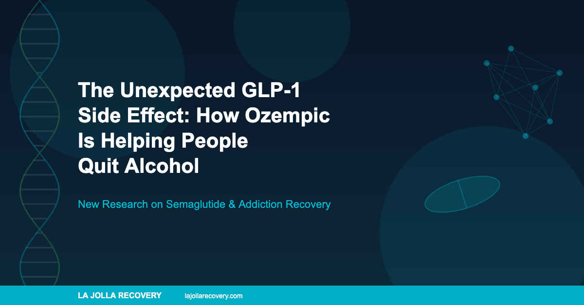 GLP-1 medications like Ozempic helping people quit alcohol - science-themed illustration for addiction recovery research