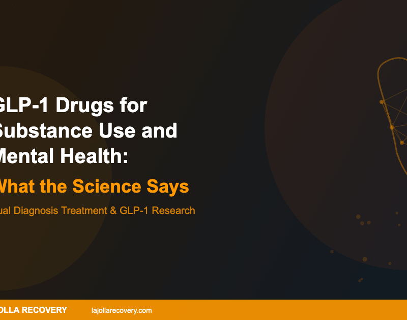 GLP-1 drugs for substance use disorders and mental health - brain and neuron illustration