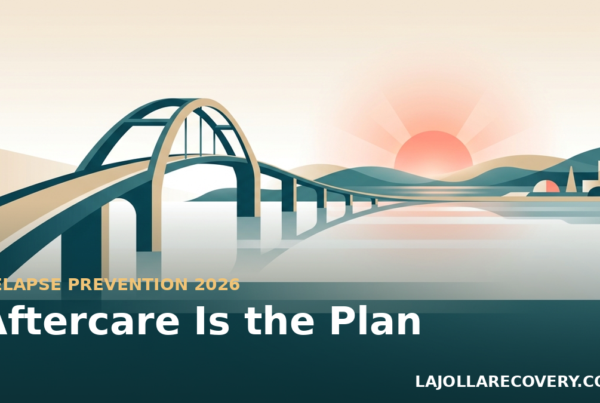 Abstract bridge over water toward sunrise illustrating an addiction aftercare program and relapse prevention in San Diego
